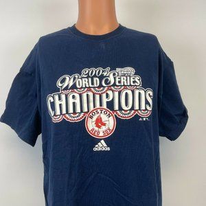 Adidas Boston Red Sox 2004 World Series Champions T Shirt MLB Baseball Size XL